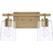 Greyson 2 Light 15 inch Aged Brass Vanity Light Wall Light
