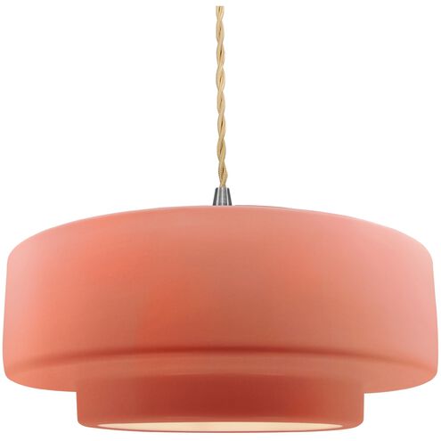 Radiance LED 14.5 inch Gloss Blush and Brushed Nickel Pendant Ceiling Light