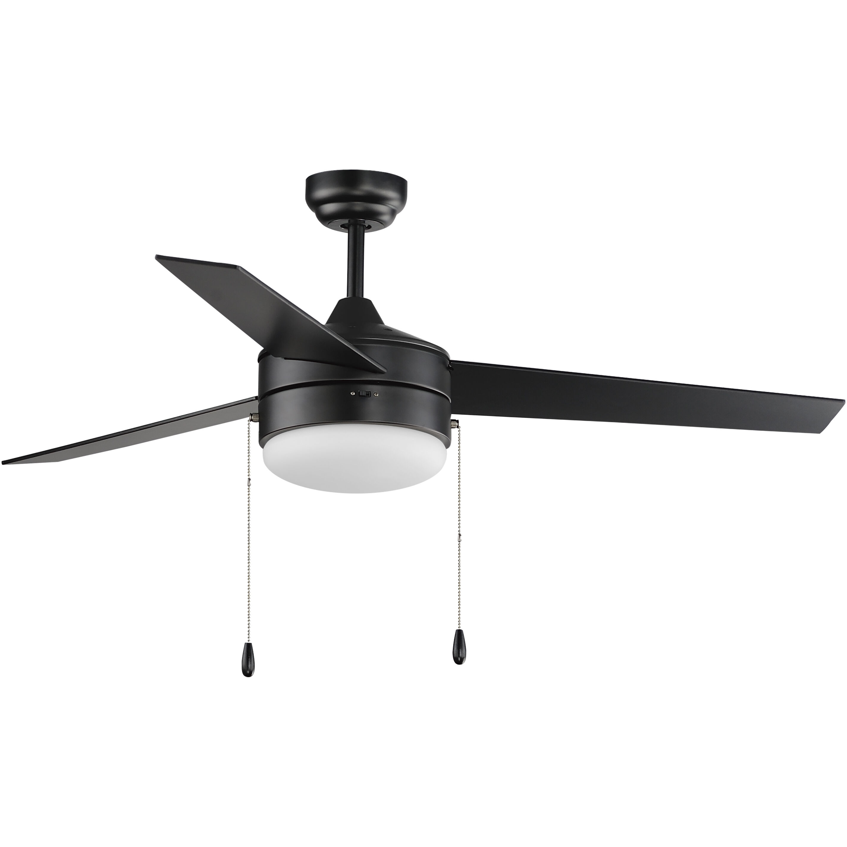 Trio 52 inch Black with Walnut Indoor Ceiling Fan in Black and Walnut, Outdoor Ceiling Fan