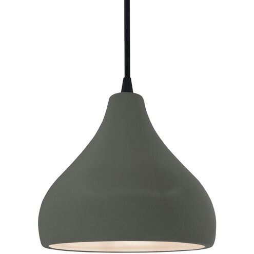 Radiance 1 Light 8 inch Pewter Green and Matte Black Pendant Ceiling Light