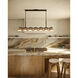 Atlas 7 Light 42.38 inch Black and Peach Linear Pendant Ceiling Light