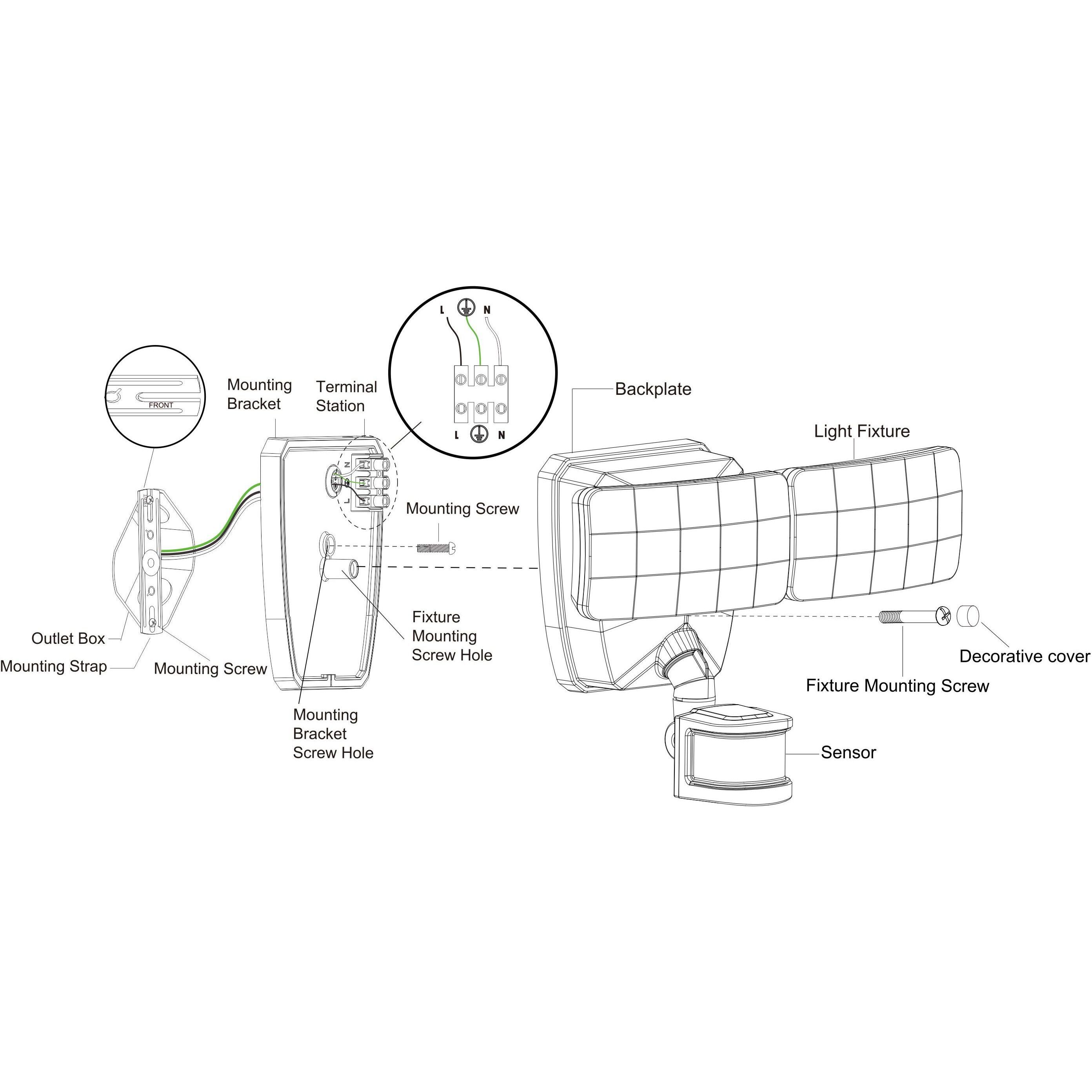 Zeta LED 8 inch White Outdoor Security