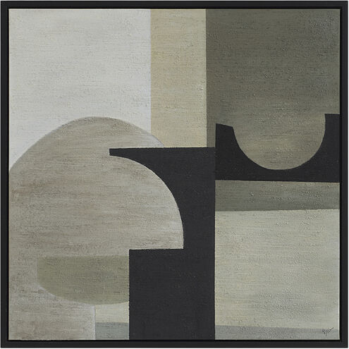 Gladiolus Green and Black and White and Beige Canvas Art