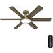 Donatella 52 inch Burnished Brass with Warm Grey Oak Blades Ceiling Fan