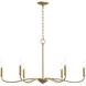 Ilia 6 Light 34 inch Brushed Gold Chandelier Ceiling Light