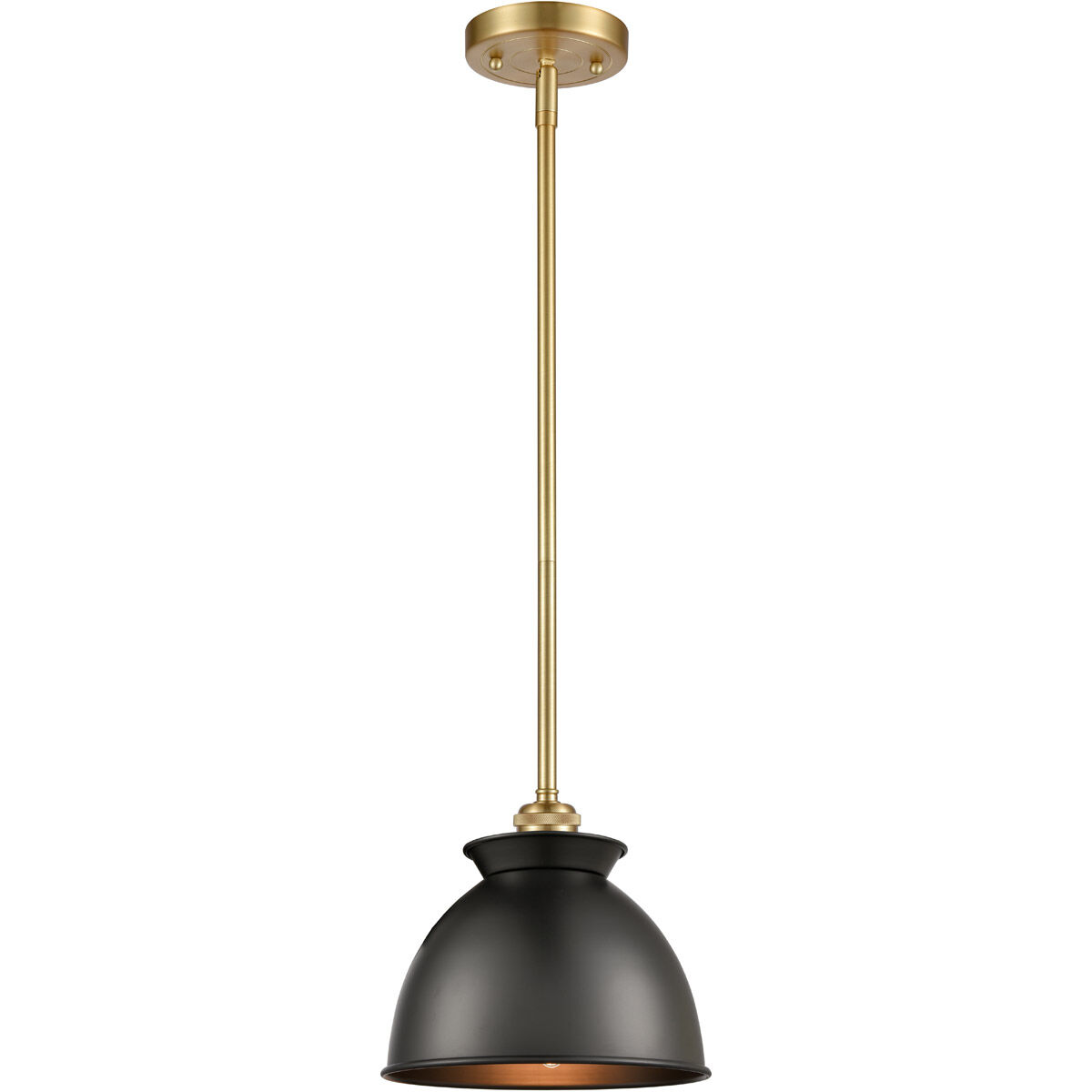 Ballston Adirondack 1 Light 8 inch Satin Gold Pendant Ceiling Light in Incandescent, Matte Black, Ballston