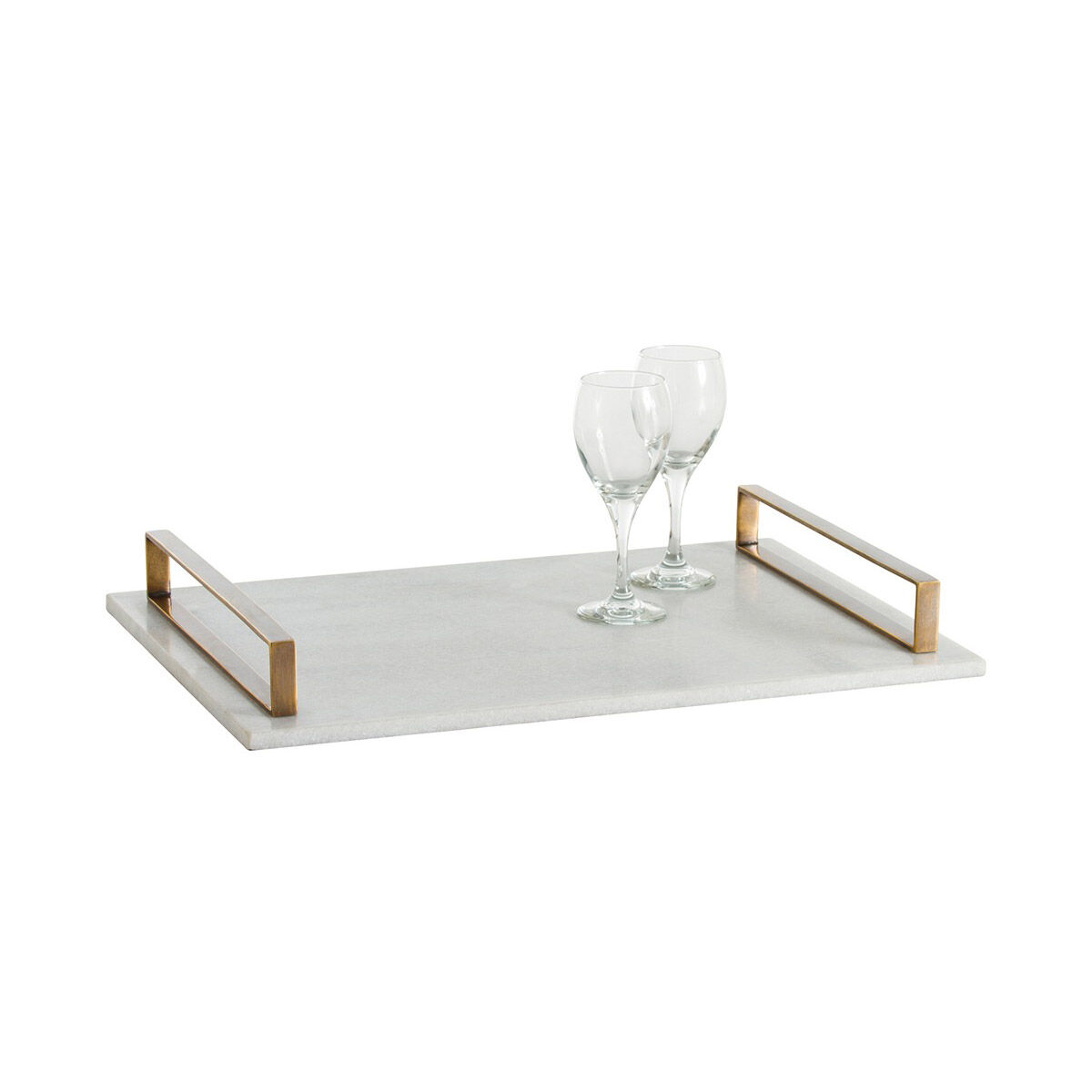 Exton White and Vintage Brass Tray