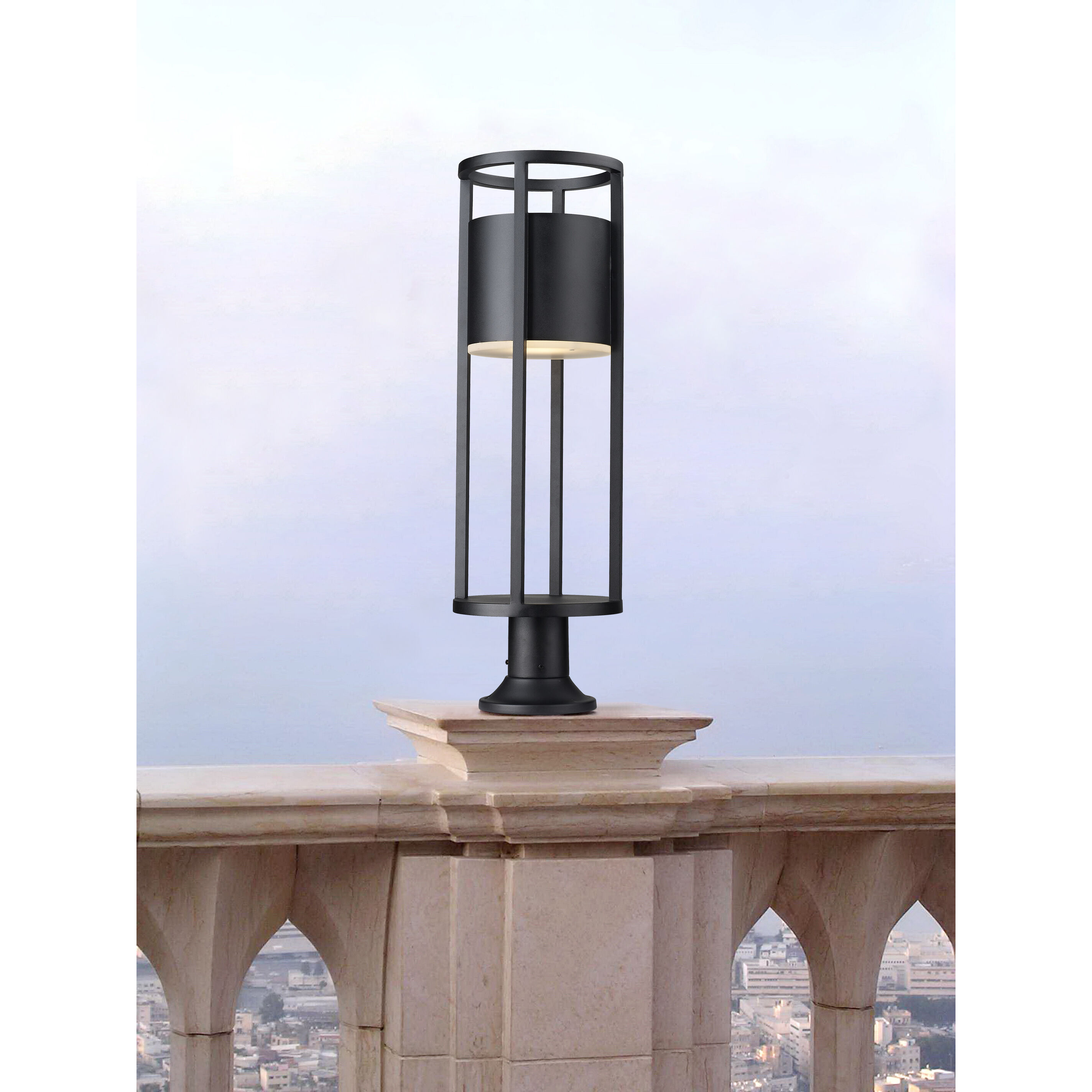 Luca LED 29.75 inch Black Outdoor Pier Mounted Fixture