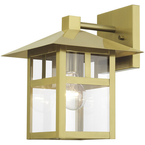 Crestlake 1 Light 11.5 inch Satin Gold Outdoor Wall Lantern