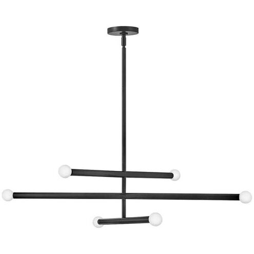 Millie LED 35.75 inch Black Chandelier Ceiling Light, Semi-Flush Mount