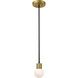Neutra 1 Light 6 inch Matte Black and Foundry Brass Pendant Ceiling Light