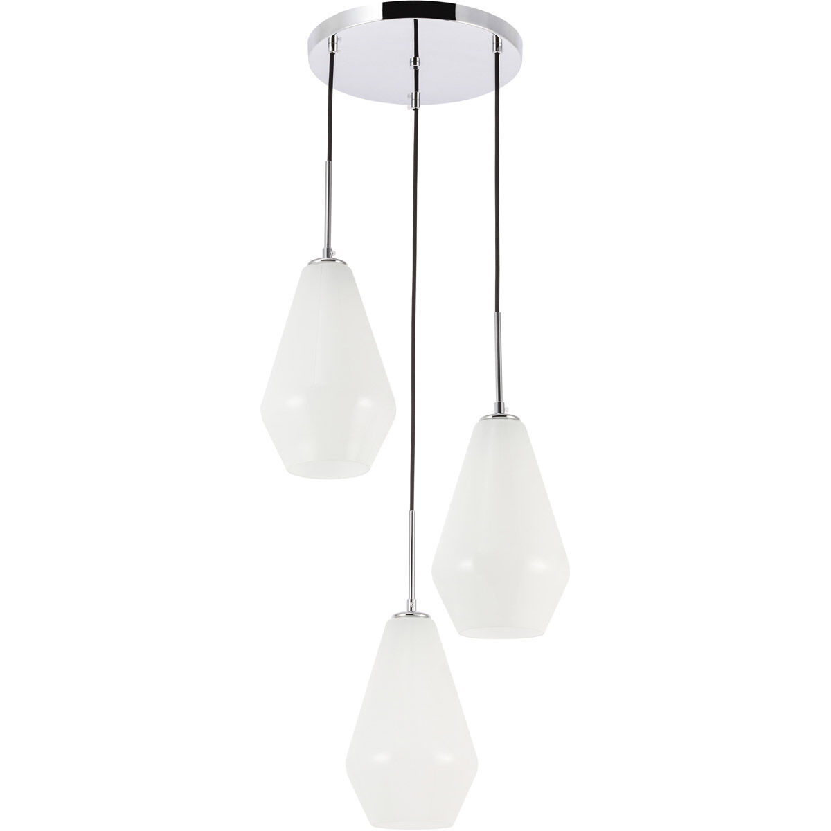 Gene 3 Light 17.3 inch Chrome Pendant Ceiling Light