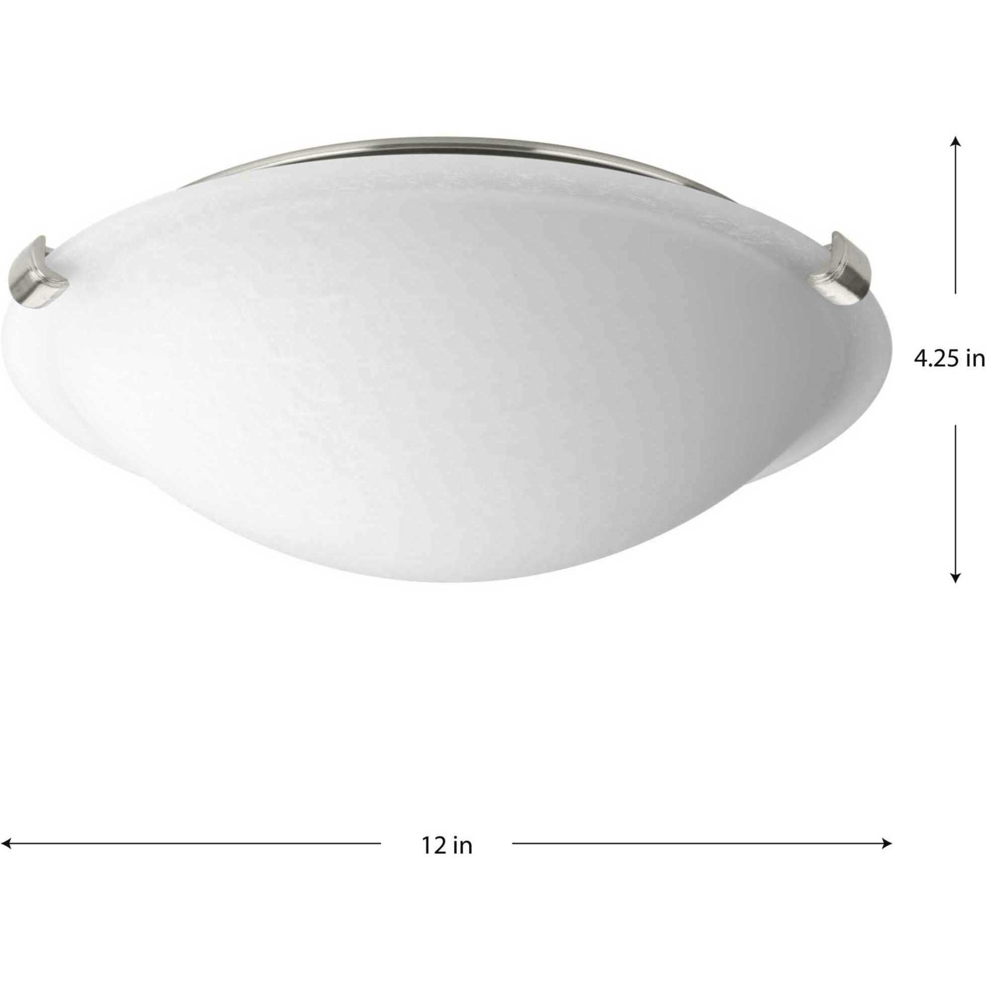 LED Dome LED 12 inch Brushed Nickel Flush Mount Ceiling Light, Progress LED