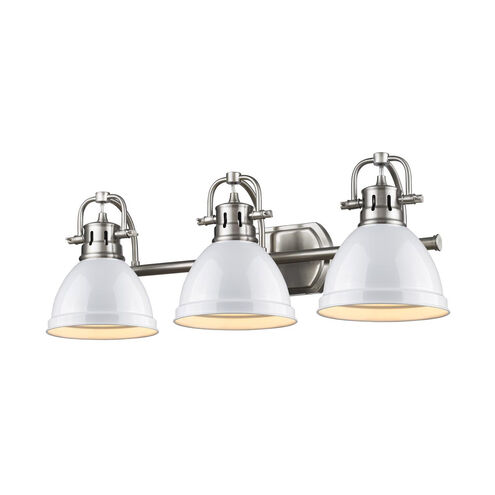 Duncan 3 Light 25 inch Pewter Bath Vanity Wall Light in White