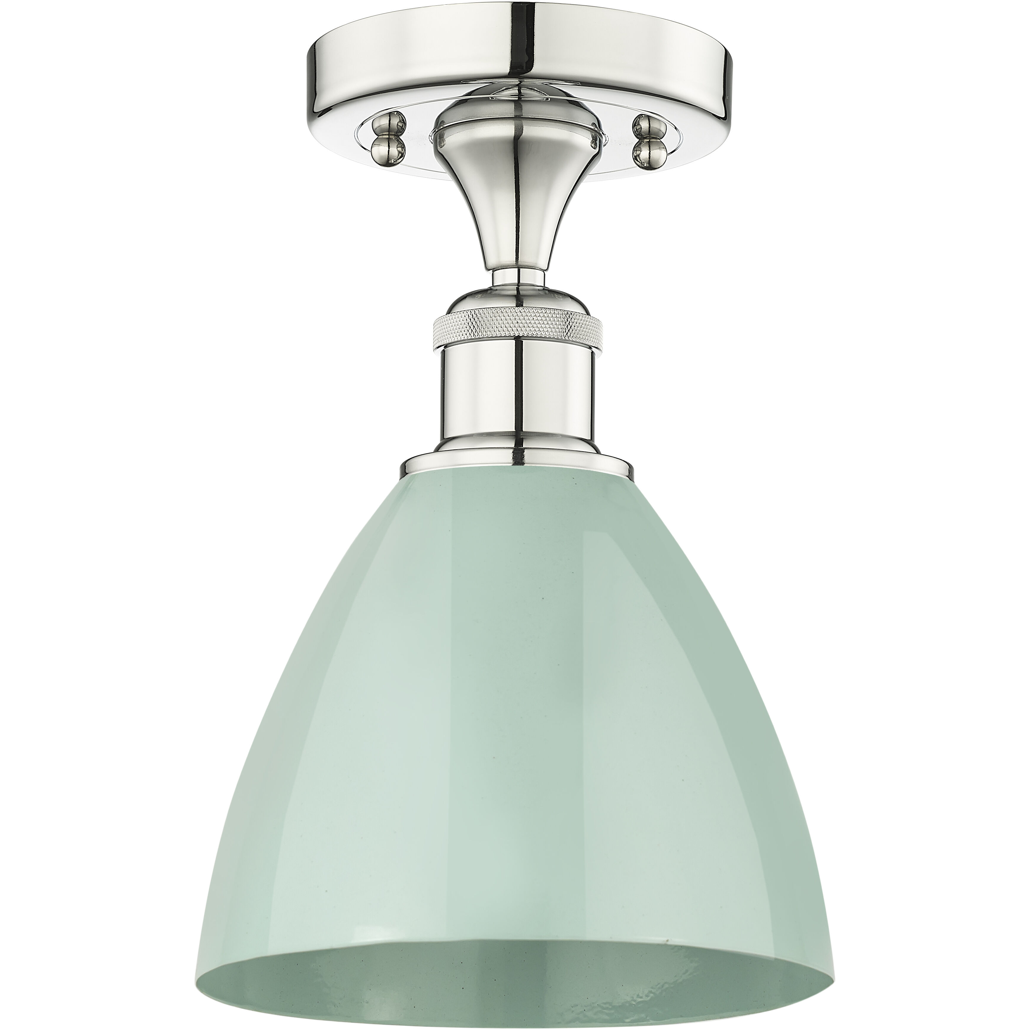 Plymouth Dome 1 Light 7.5 inch Polished Nickel Semi-Flush Mount Ceiling Light