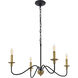 Rohan 4 Light 30 inch Matte Black and Brass Chandelier Ceiling Light in Brass and Black