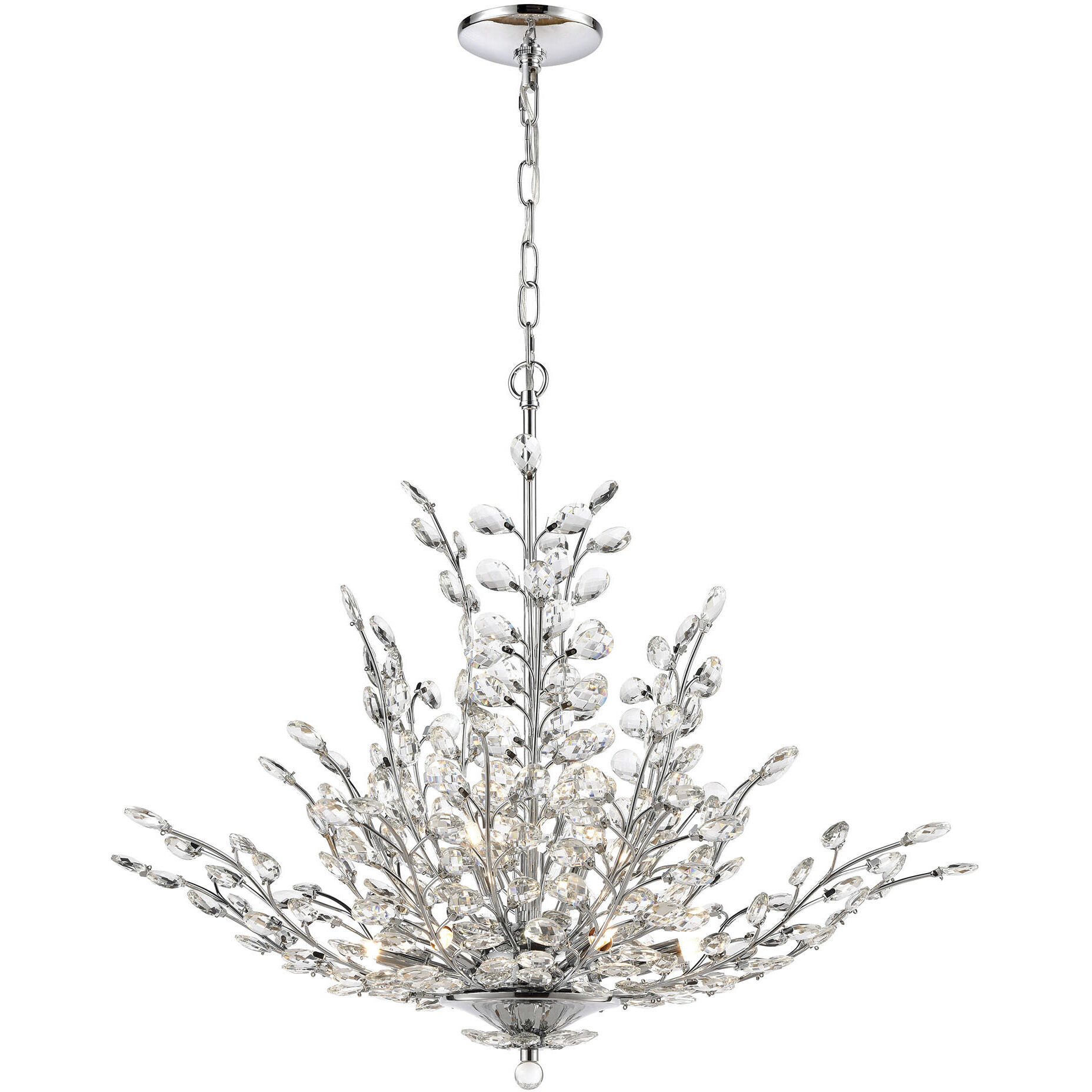Crystique 9 Light 30 inch Polished Chrome Chandelier Ceiling Light