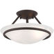 Newburgh 2 Light 12 inch Bronze Semi-Flush Mount Ceiling Light