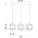 Geometry Series 3 Light 9.5 inch Rusty Black Pendant Ceiling Light