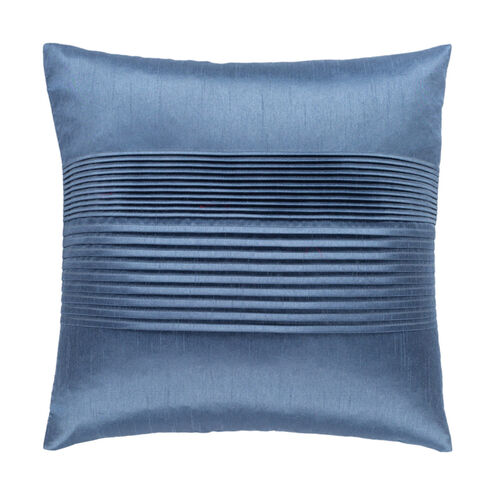 Solid Pleated 18 X 18 inch Denim Pillow Kit, Square
