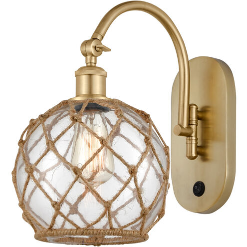 Ballston Farmhouse Rope LED 8 inch Satin Gold Sconce Wall Light
