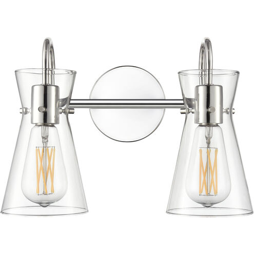 Camellia 2 Light 13.5 inch Polished Nickel Vanity Light Wall Light