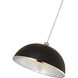 Landry 1 Light 20 inch Matte Black and Chrome Pendant Ceiling Light
