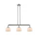 Franklin Restoration Large Bell 3 Light 41 inch Polished Chrome Island Light Ceiling Light in Matte White Glass, Franklin Restoration