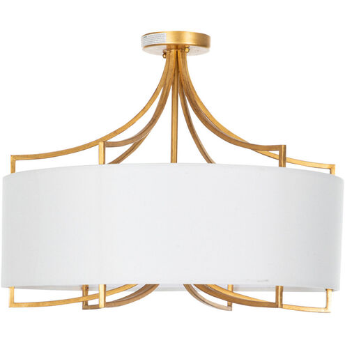 Lacey 4 Light 24.5 inch Vintage Gold Semi-Flush Mount Ceiling Light
