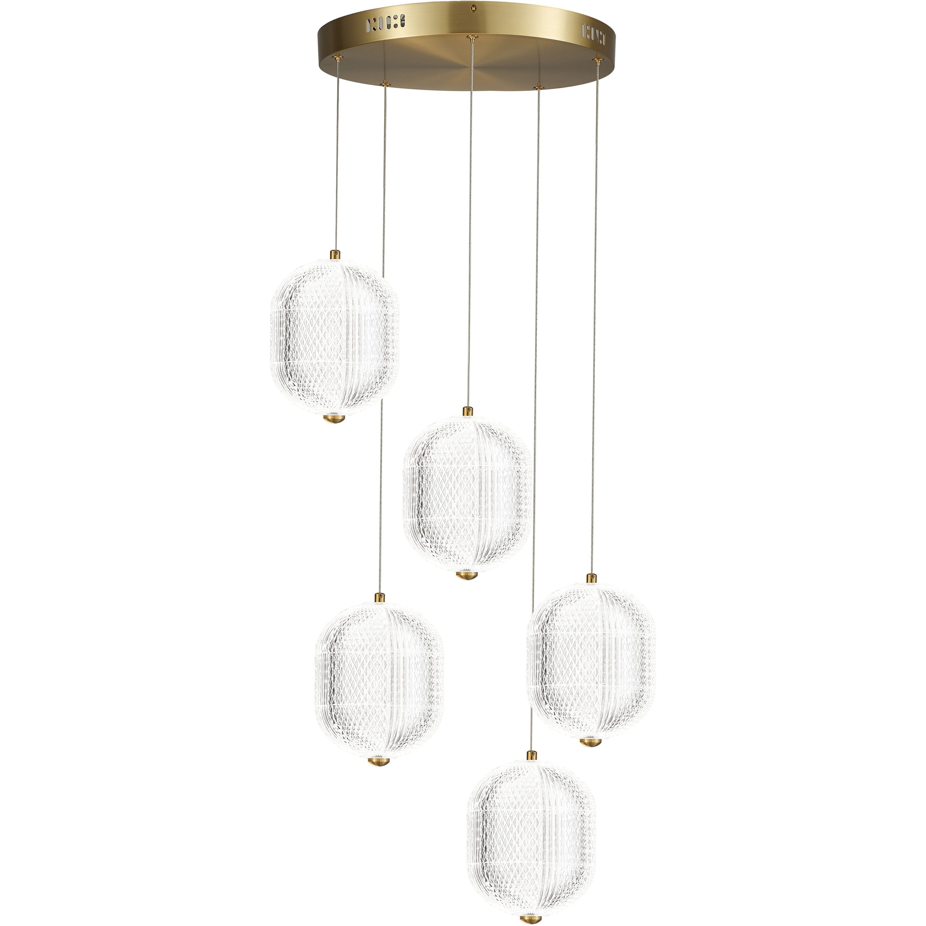 Peri LED 15 inch Aged Brass Multi Pendant Ceiling Light