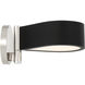 Side Step LED 6 inch Coal With Polished Nichel High Wall Sconce Wall Light