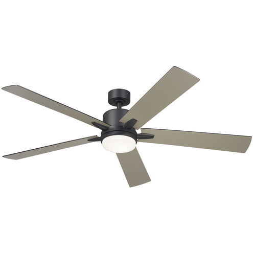 Lucian 60 inch Satin Black with Silver/Black Blades Ceiling Fan