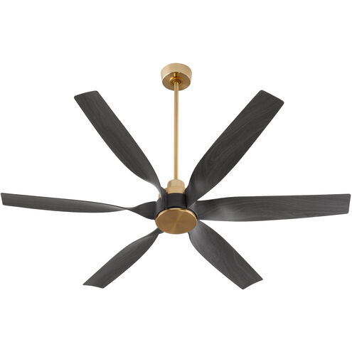 Kimbo 60 inch Aged Brass with Colonial Black Blades Patio Fan