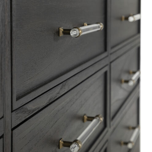 Andrea Dark Stained Oak / Antique Brass / Stained Oak Dresser
