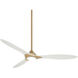 Sleek 60 inch Soft Brass/Flat White with Flat White Blades Ceiling Fan