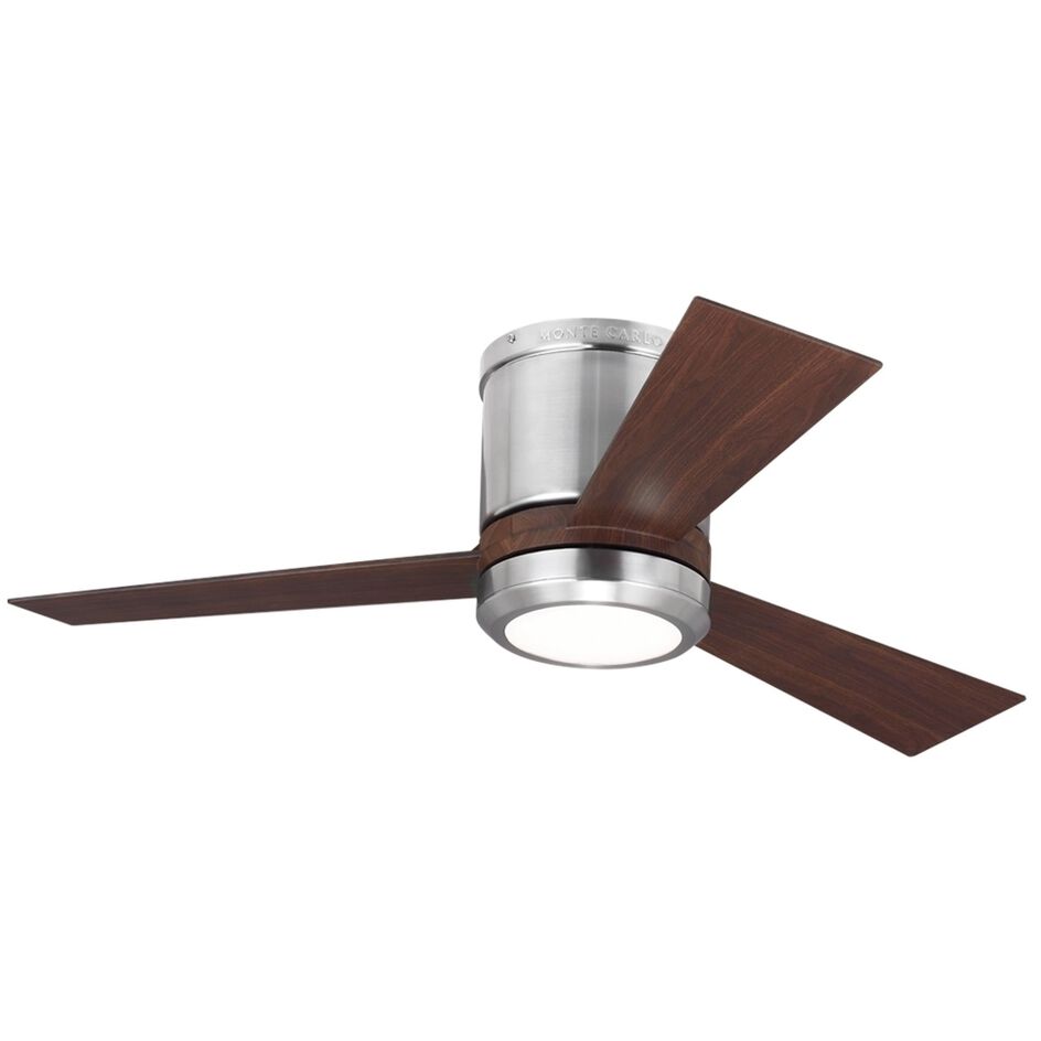 Clarity 42 42 inch Brushed Steel with Teak ABS Blades Ceiling Fan