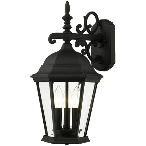Hamilton 3 Light 19 inch Textured Black Outdoor Wall Lantern