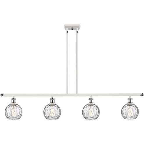 Ballston Athens Water Glass LED 46 inch White and Polished Chrome Island Light Ceiling Light