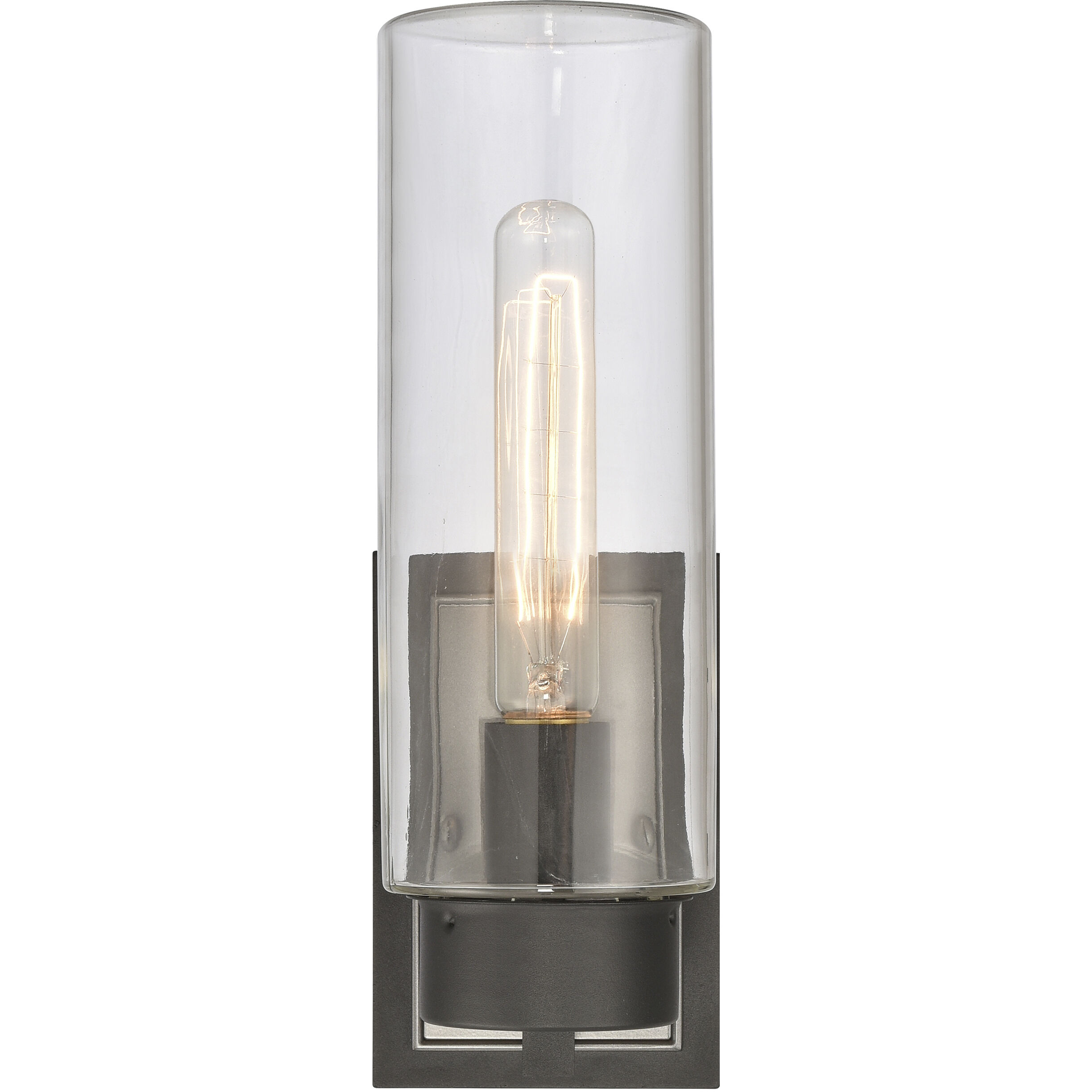 Garity 1 Light 13.5 inch Textured Black with Hematite Outdoor Wall Sconce