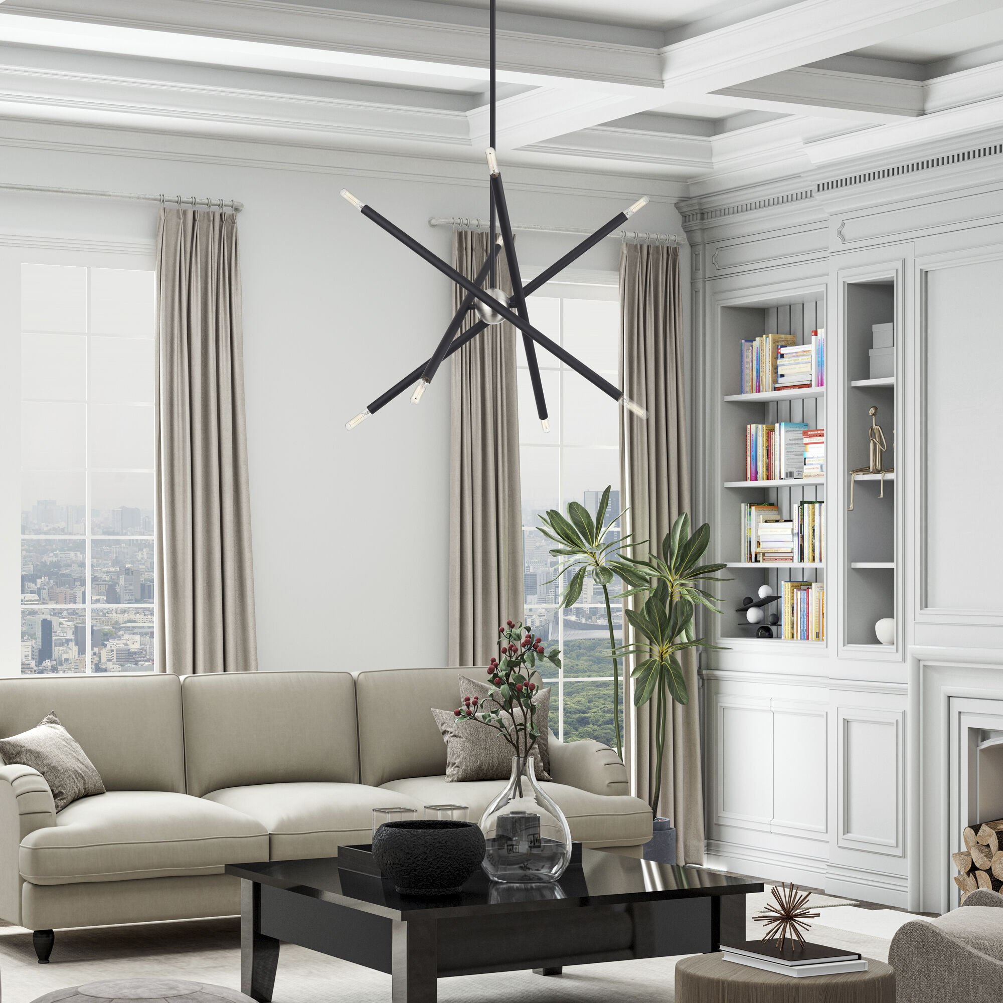 Soho 8 Light 24 inch Black Chandelier Ceiling Light