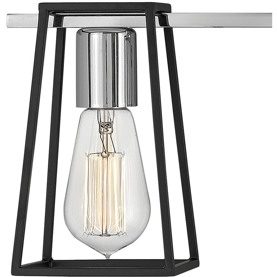 Filmore 4 Light 33.5 inch Chrome with Satin Black Vanity Light Wall Light