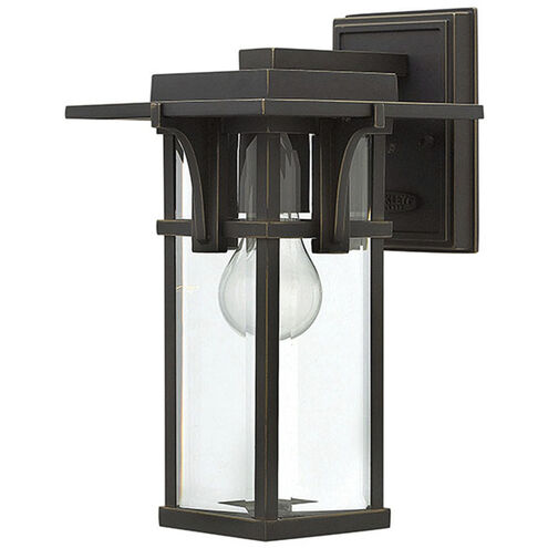 Manhattan LED 12 inch Oil Rubbed Bronze Outdoor Wall Mount Lantern, Small