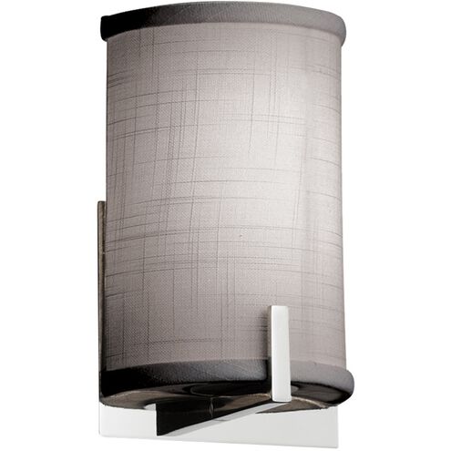 Textile 1 Light 5.5 inch Polished Chrome ADA Wall Sconce Wall Light in Incandescent, Gray, Half-Cylinder