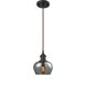 Ballston Fenton LED 7 inch Oil Rubbed Bronze Mini Pendant Ceiling Light in Plated Smoke Glass, Ballston