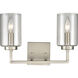 West End 2 Light 14.5 inch Brushed Nickel Vanity Light Wall Light