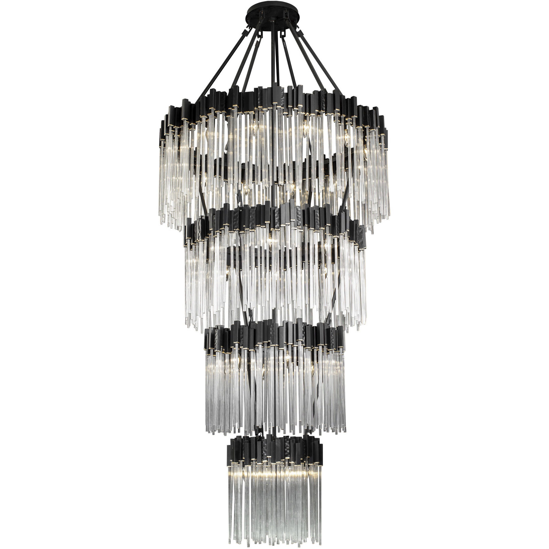 Matrix 30 Light 40 inch Matte Black and French Gold Chandelier Ceiling Light