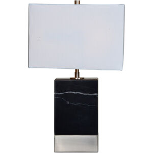 Heme 20 inch 40 watt Black and Satin Nickel Table Lamp Portable Light