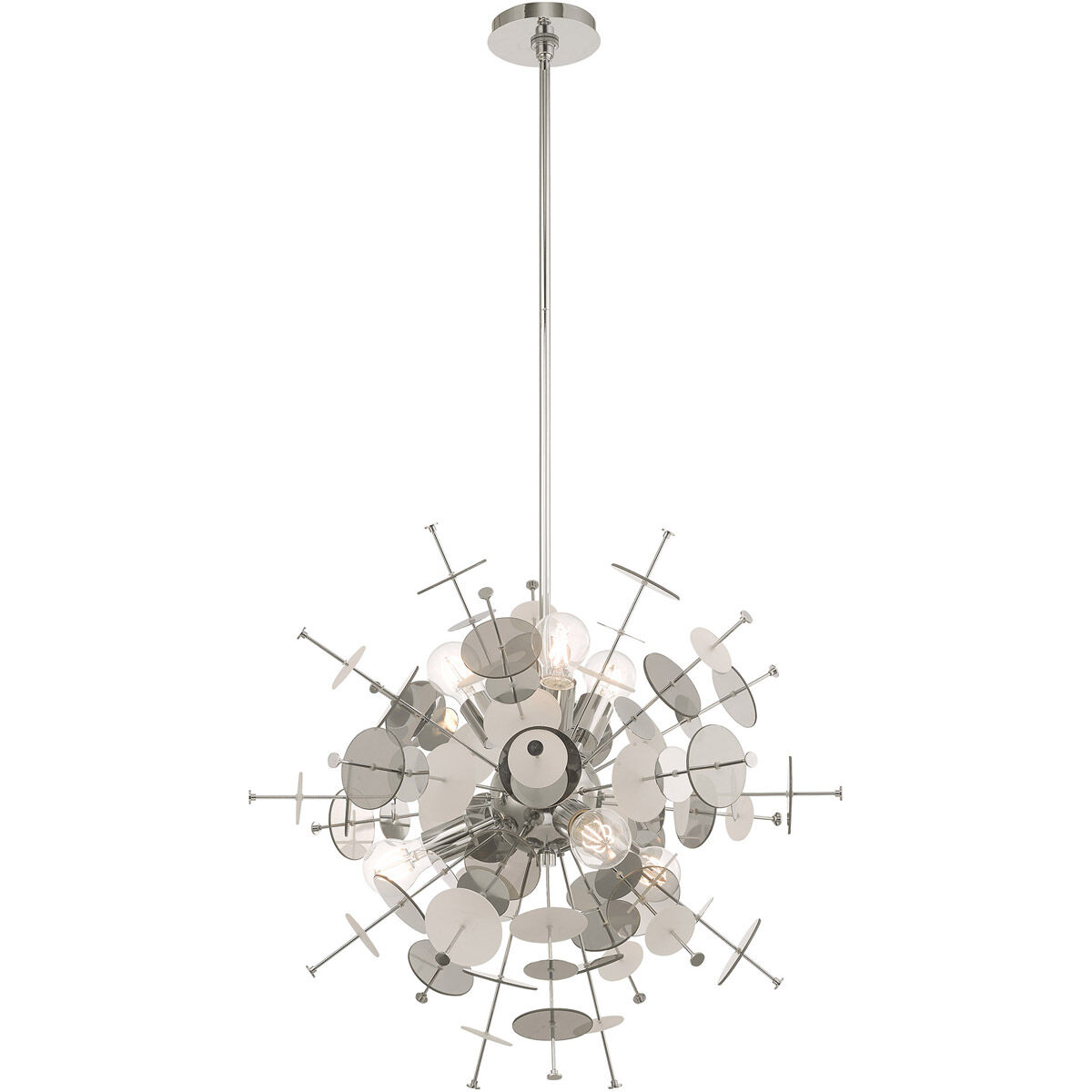 Circulo 6 Light 24 inch Polished Chrome Pendant Chandelier Ceiling Light