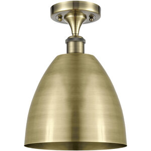 Ballston Dome LED 9 inch Antique Brass Semi-Flush Mount Ceiling Light