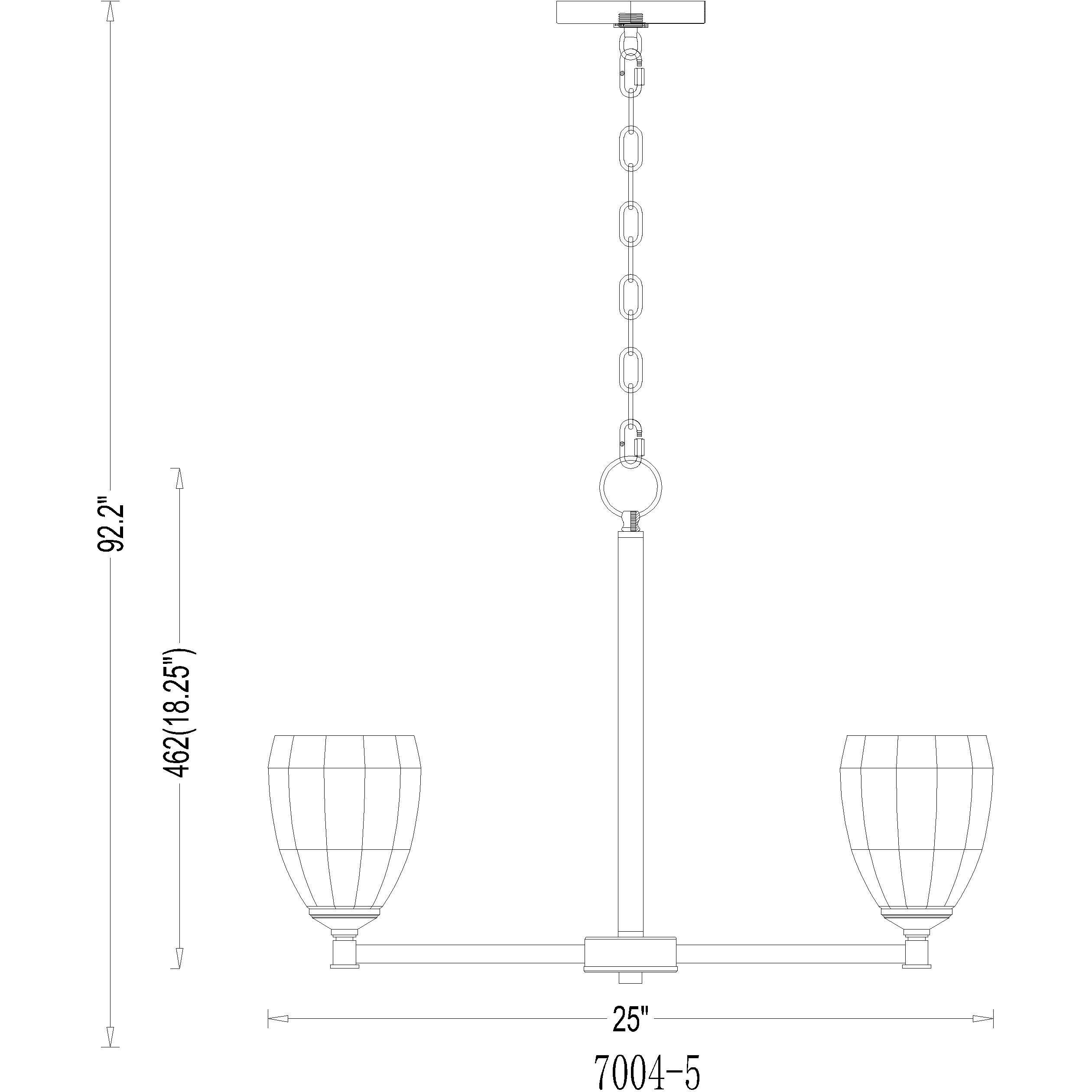 Oren 5 Light 25 inch Matte Black Chandelier Ceiling Light